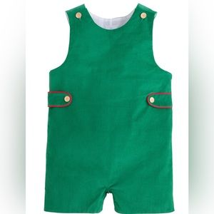 Little English Button Tab John John - Evergreen Corduroy - 24M